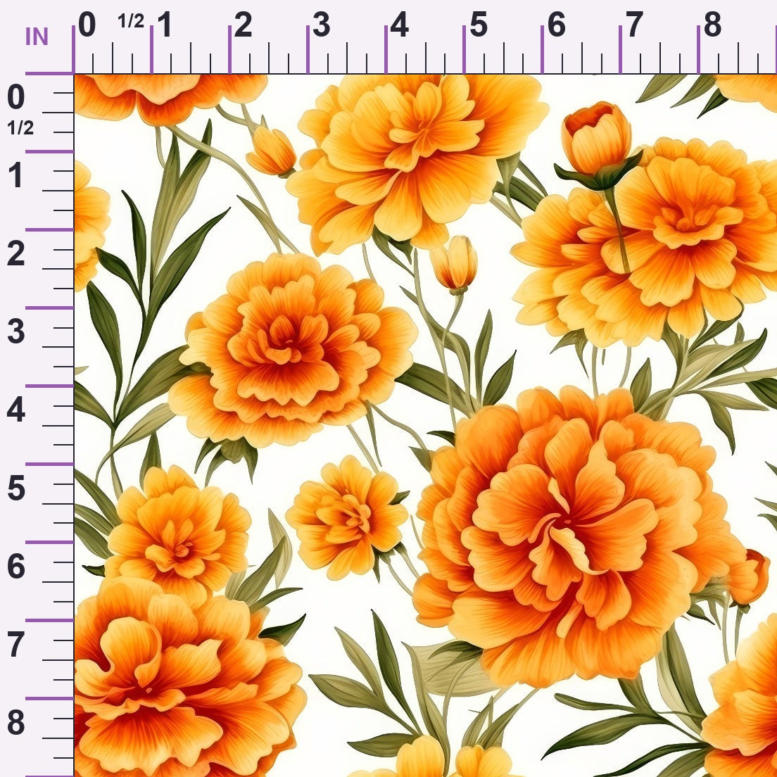 Tangerine Blooms Pattern 8 Minky Fabric