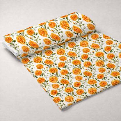 Tangerine Blooms Pattern 9 Minky Fabric