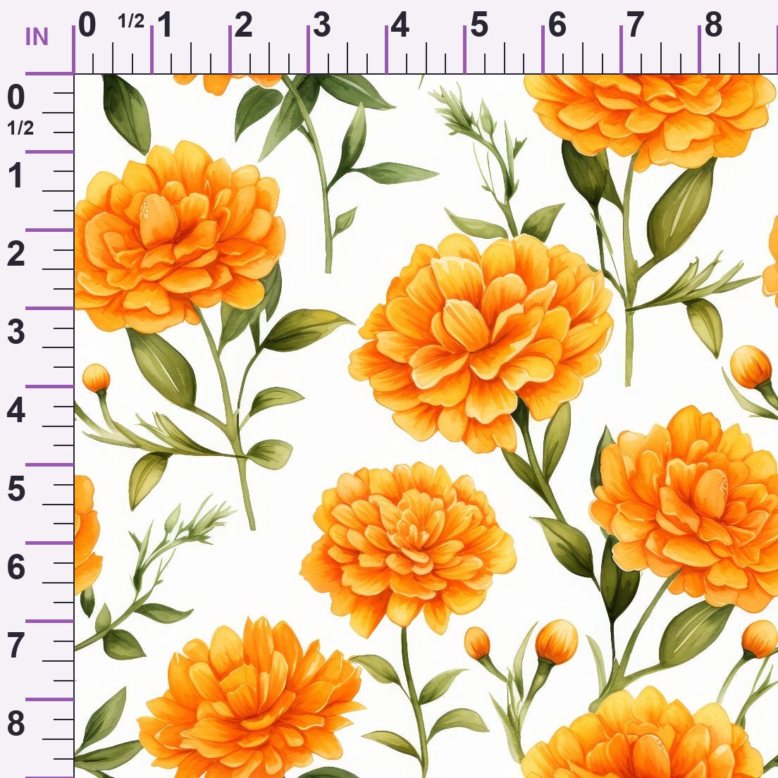 Tangerine Blooms Pattern 9 Minky Fabric