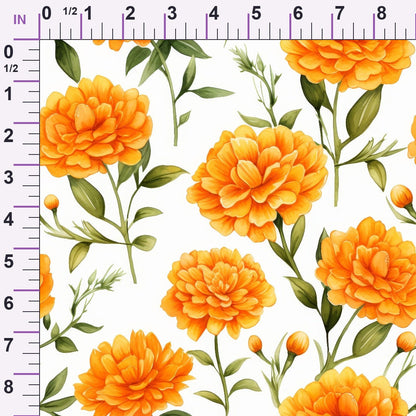 Tangerine Blooms Pattern 9 Minky Fabric
