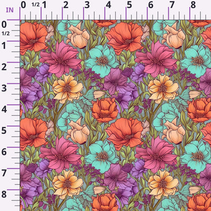 Tangerine Teal Reverie Pattern 11 Minky Fabric
