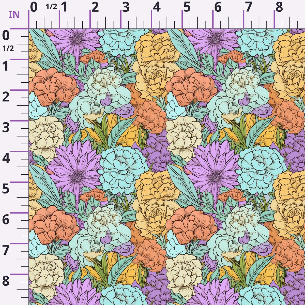 Tangerine Teal Reverie Pattern 2 Minky Fabric