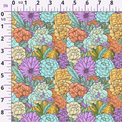 Tangerine Teal Reverie Pattern 2 Minky Fabric