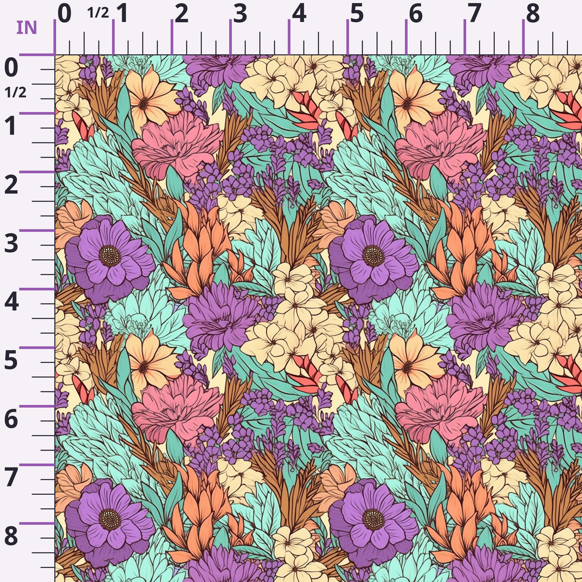 Tangerine Teal Reverie Pattern 5 Minky Fabric