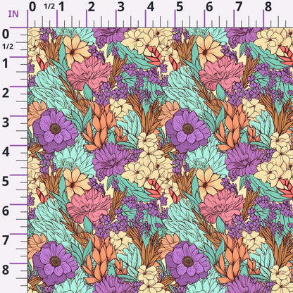 Tangerine Teal Reverie Pattern 5 Minky Fabric