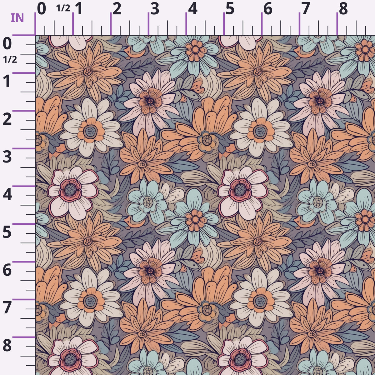 Tangerine Teal Reverie Pattern 7 Minky Fabric