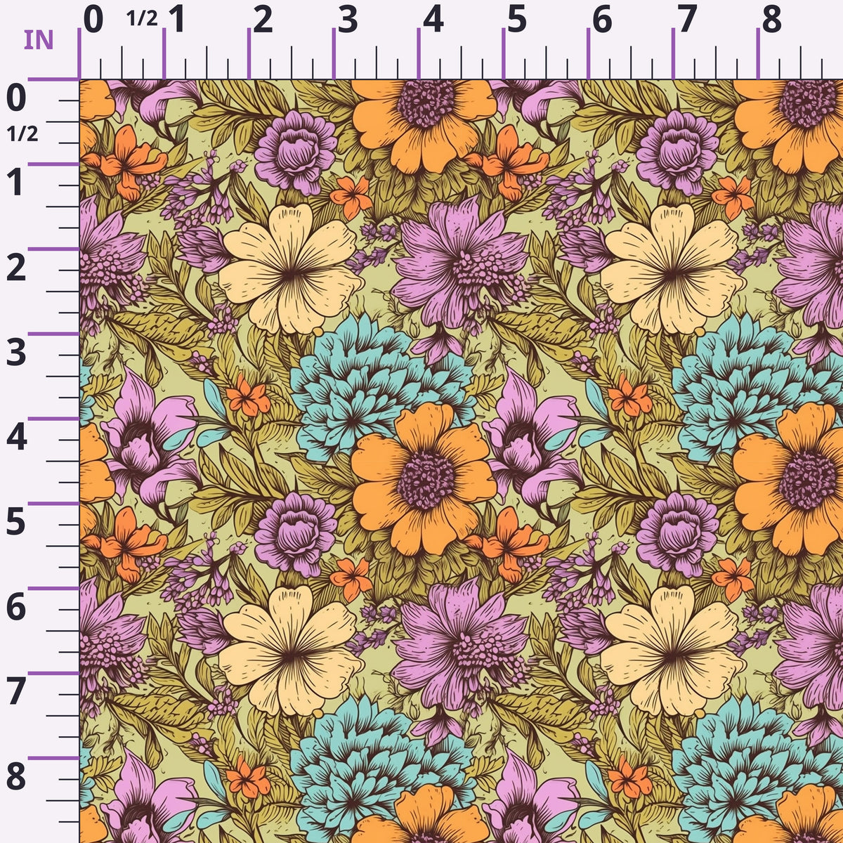 Tangerine Teal Reverie Pattern 9 Minky Fabric