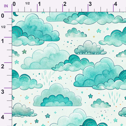 Teal Reverie Pattern 11 Minky Fabric