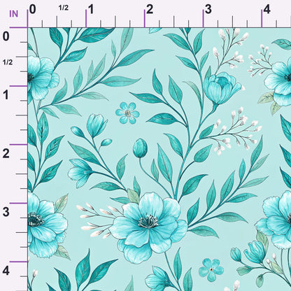 Teal Reverie Pattern 12 Minky Fabric