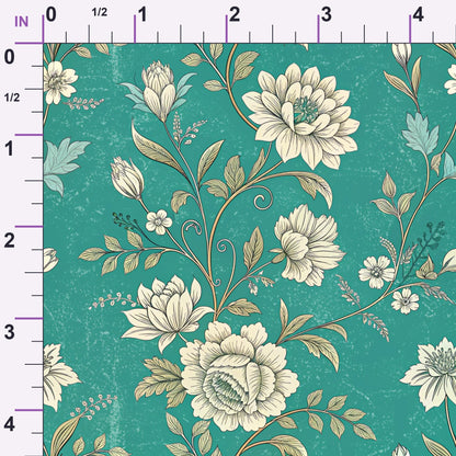 Teal Reverie Pattern 18 Minky Fabric