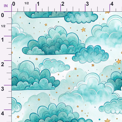 Teal Reverie Pattern 24 Minky Fabric