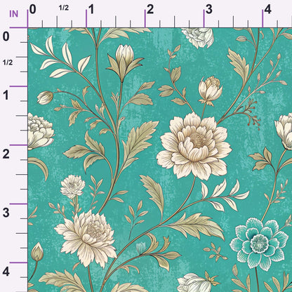 Teal Reverie Pattern 5 Minky Fabric