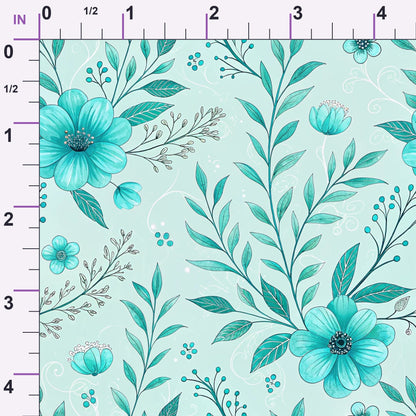 Teal Reverie Pattern 6 Minky Fabric