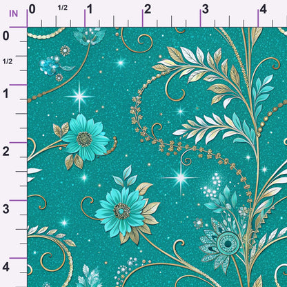 Teal Reverie Pattern 7 Minky Fabric