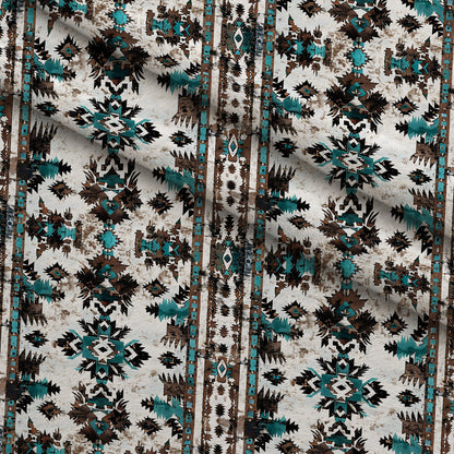 Teal Totem Pattern 11 Minky Fabric