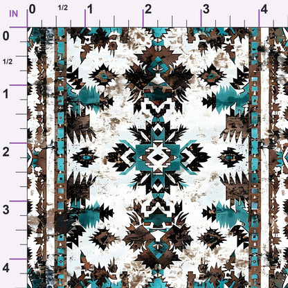 Teal Totem Pattern 11 Minky Fabric