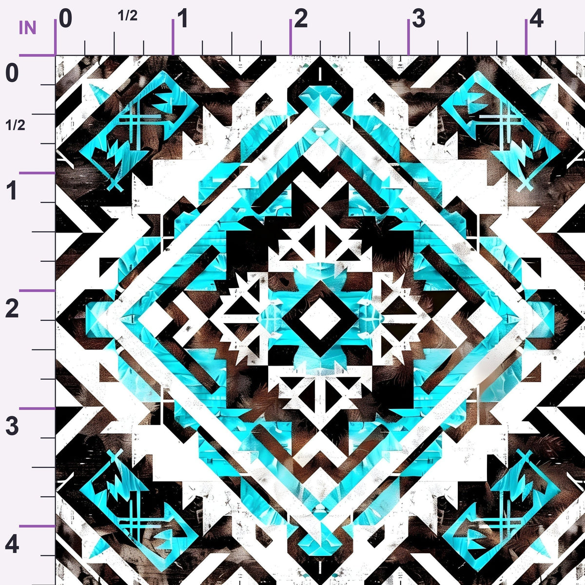 Teal Totem Pattern 13 Minky Fabric