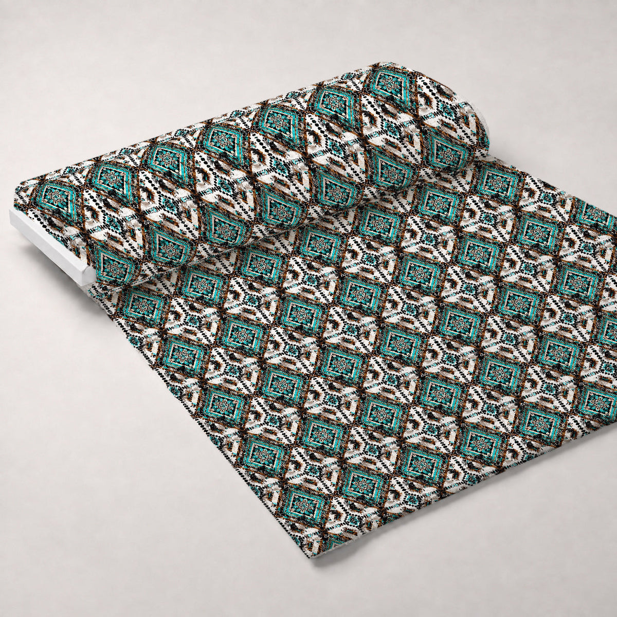 Teal Totem Pattern 14 Minky Fabric