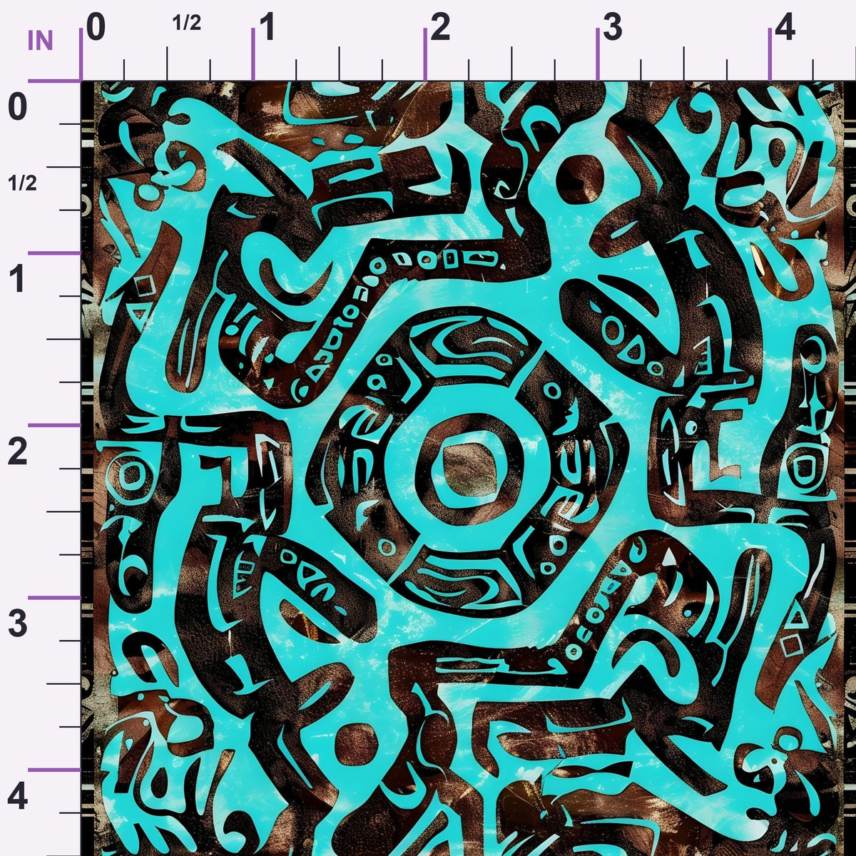 Teal Totem Pattern 15 Minky Fabric
