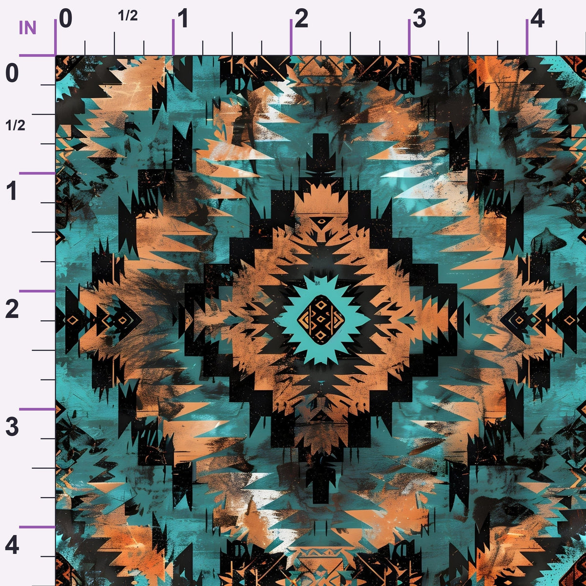 Teal Totem Pattern 17 Minky Fabric