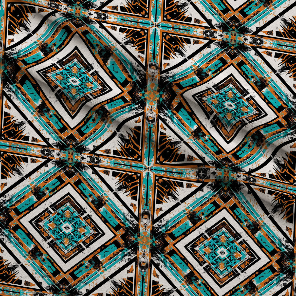 Teal Totem Pattern 19 Minky Fabric