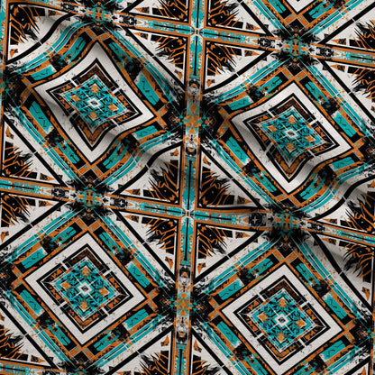 Teal Totem Pattern 19 Minky Fabric
