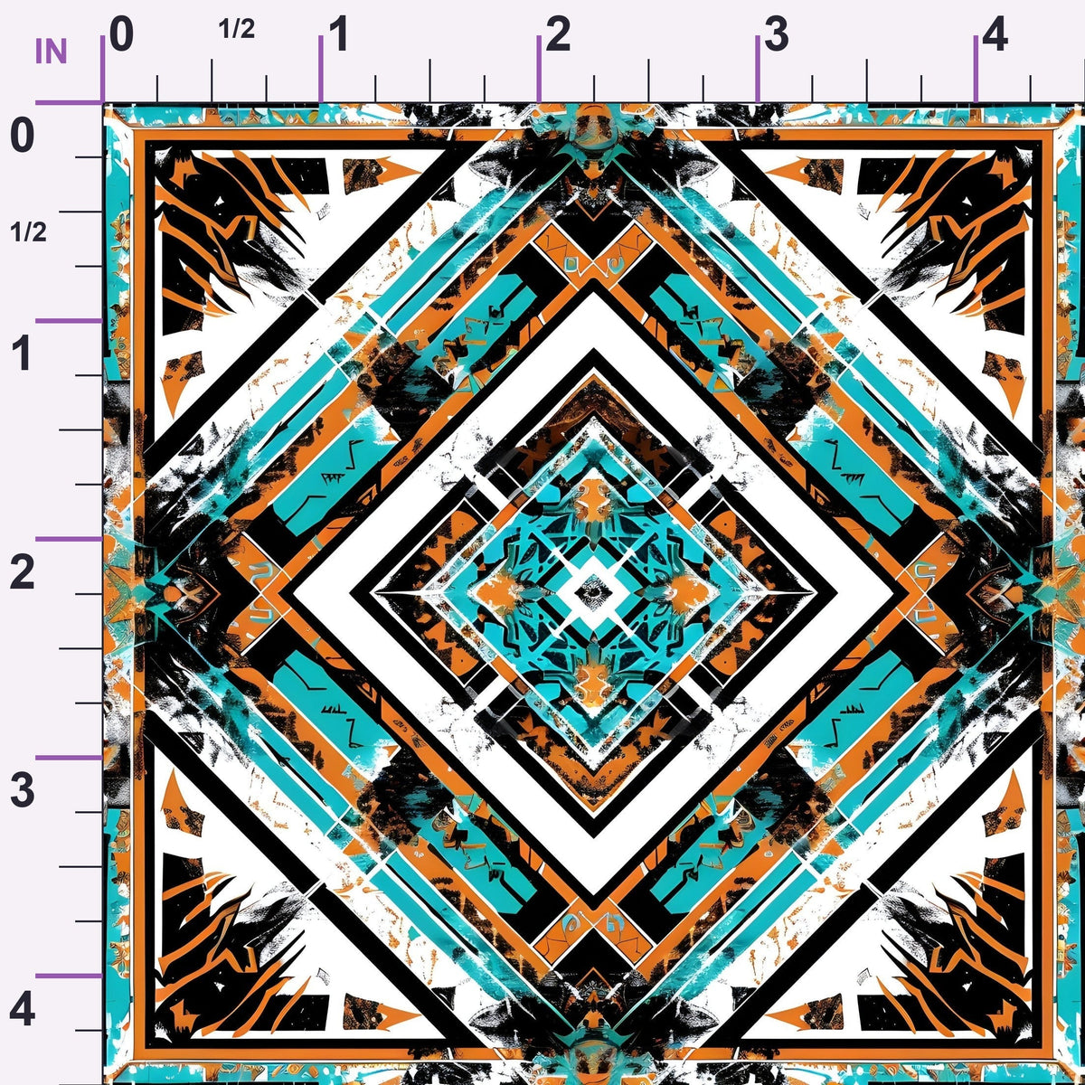 Teal Totem Pattern 19 Minky Fabric