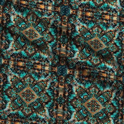 Teal Totem Pattern 21 Minky Fabric