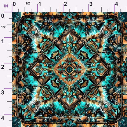 Teal Totem Pattern 21 Minky Fabric