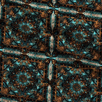 Teal Totem Pattern 22 Minky Fabric