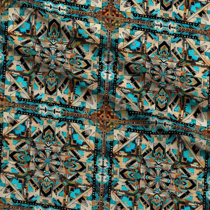 Teal Totem Pattern 23 Minky Fabric