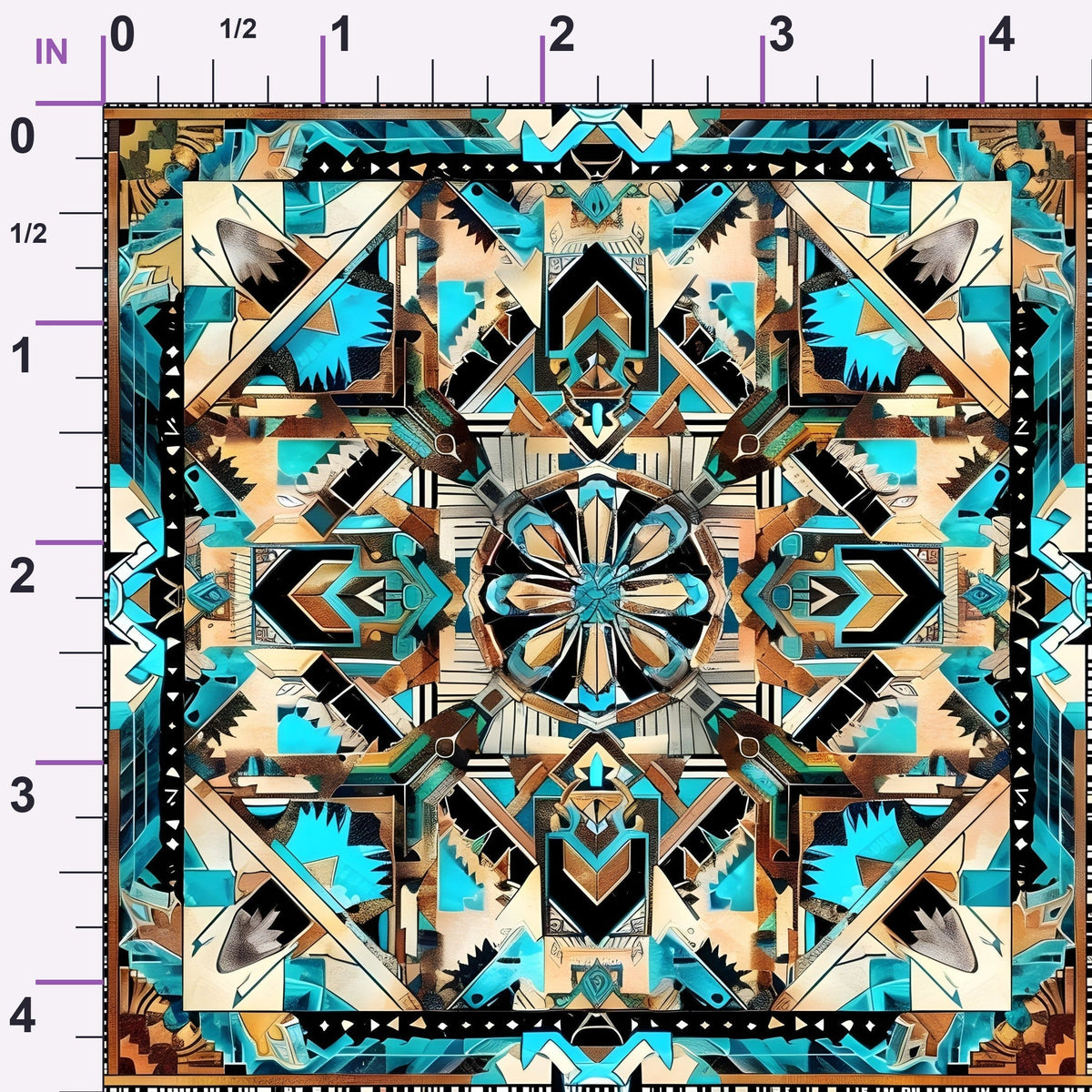 Teal Totem Pattern 23 Minky Fabric