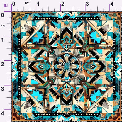 Teal Totem Pattern 23 Minky Fabric