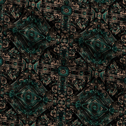 Teal Totem Pattern 25 Minky Fabric