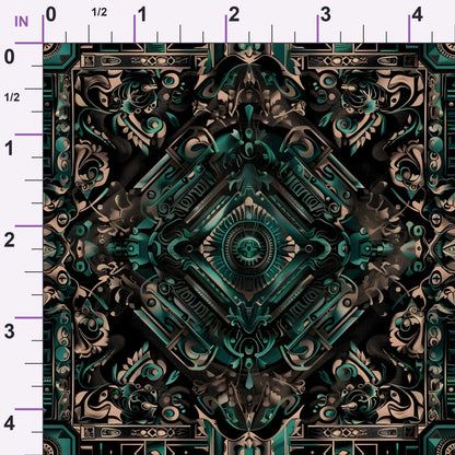 Teal Totem Pattern 25 Minky Fabric