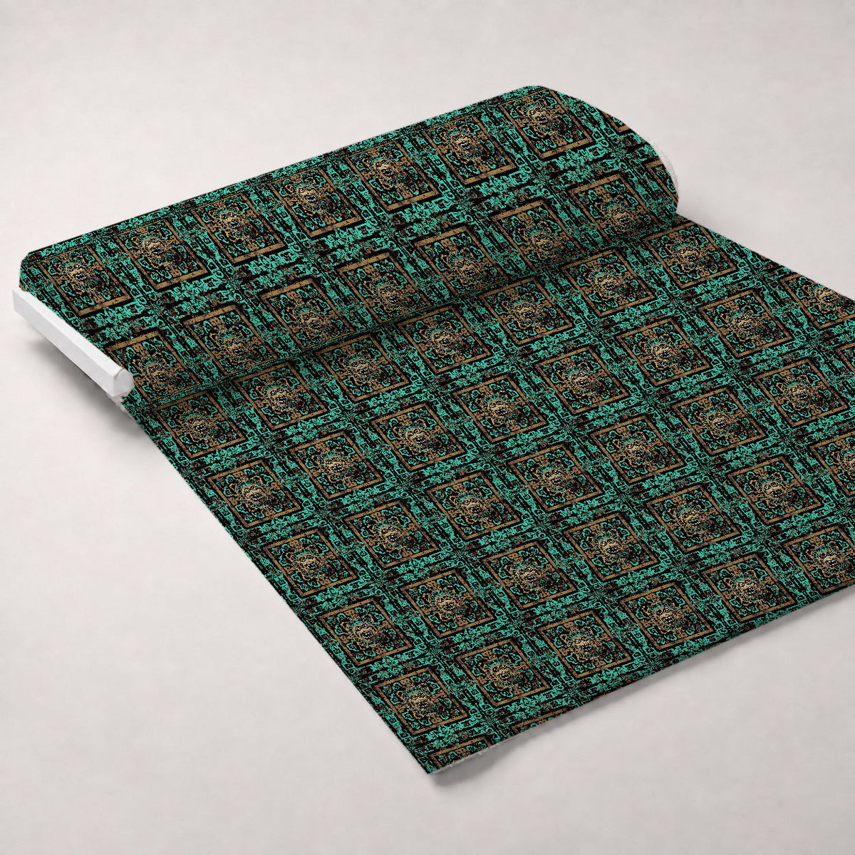 Teal Totem Pattern 3 Minky Fabric