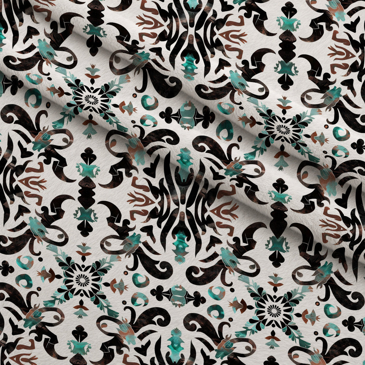 Teal Totem Pattern 6 Minky Fabric