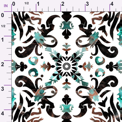 Teal Totem Pattern 6 Minky Fabric
