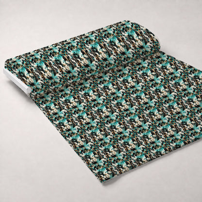Teal Totem Pattern 8 Minky Fabric
