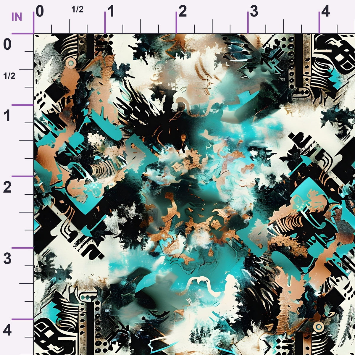Teal Totem Pattern 8 Minky Fabric