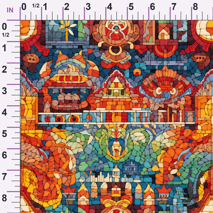 Terracotta Tesserae Pattern 12 Minky Fabric