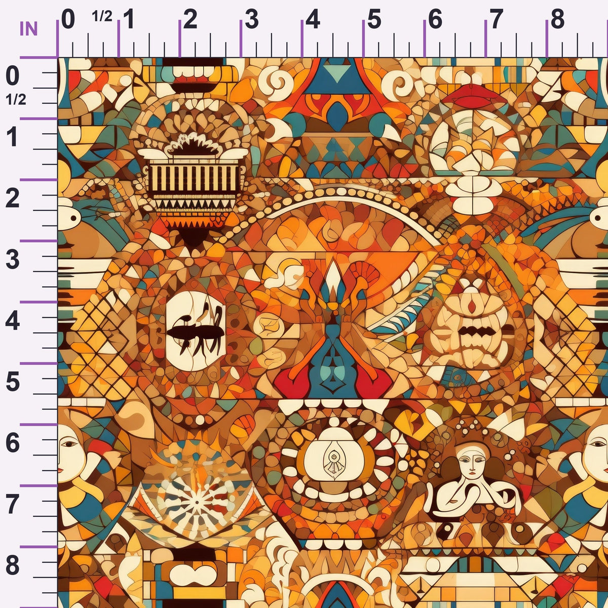 Terracotta Tesserae Pattern 13 Minky Fabric