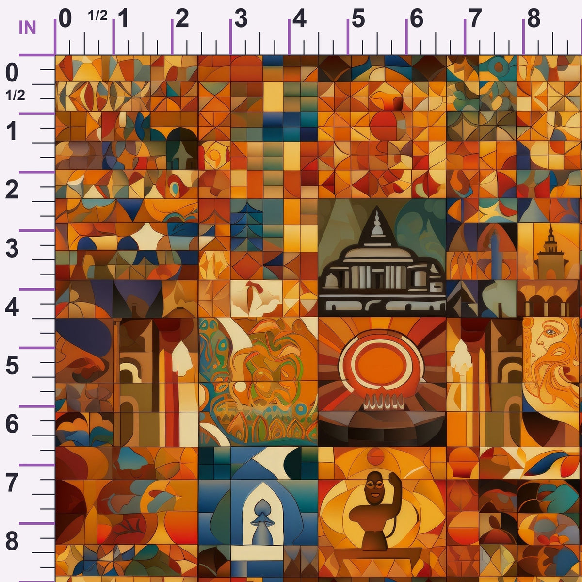 Terracotta Tesserae Pattern 16 Minky Fabric