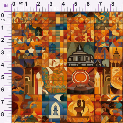Terracotta Tesserae Pattern 16 Minky Fabric