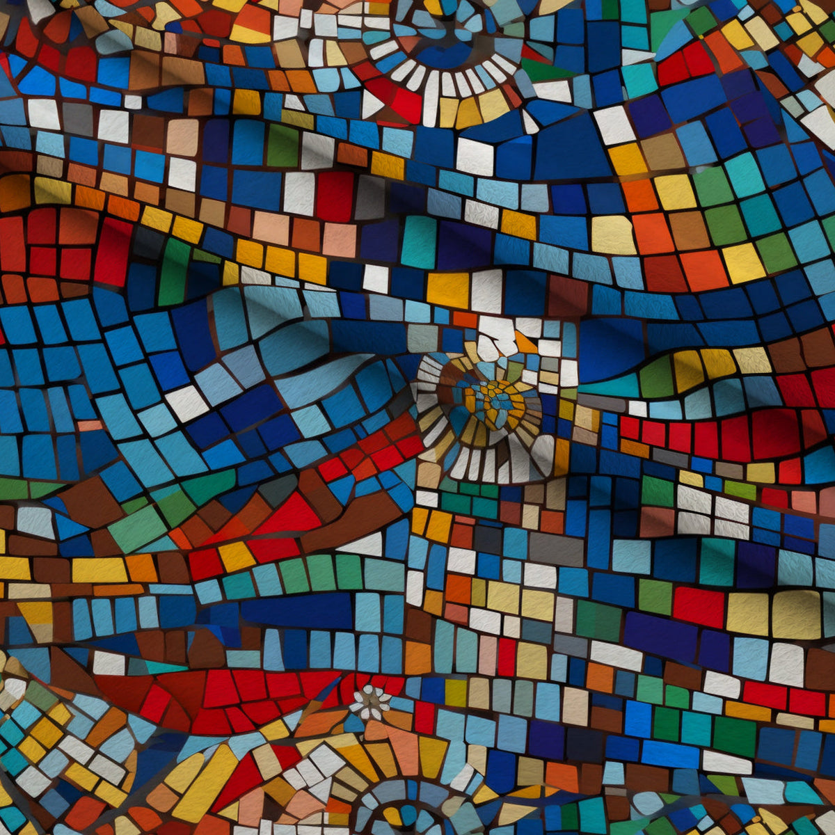 Terracotta Tesserae Pattern 17 Minky Fabric