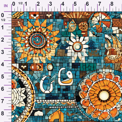 Terracotta Tesserae Pattern 22 Minky Fabric