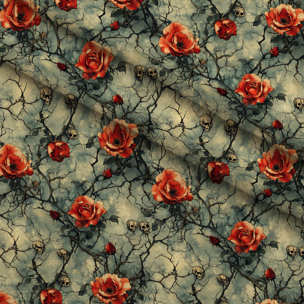 Thorned Roses Pattern 1 Minky Fabric