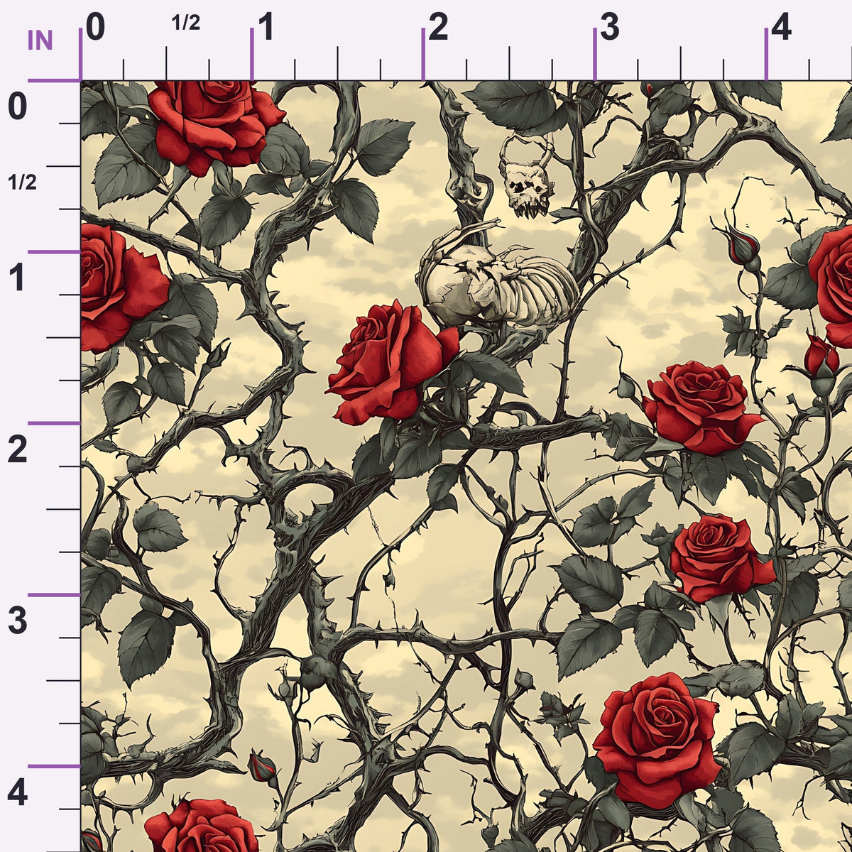 Thorned Roses Pattern 3 Minky Fabric