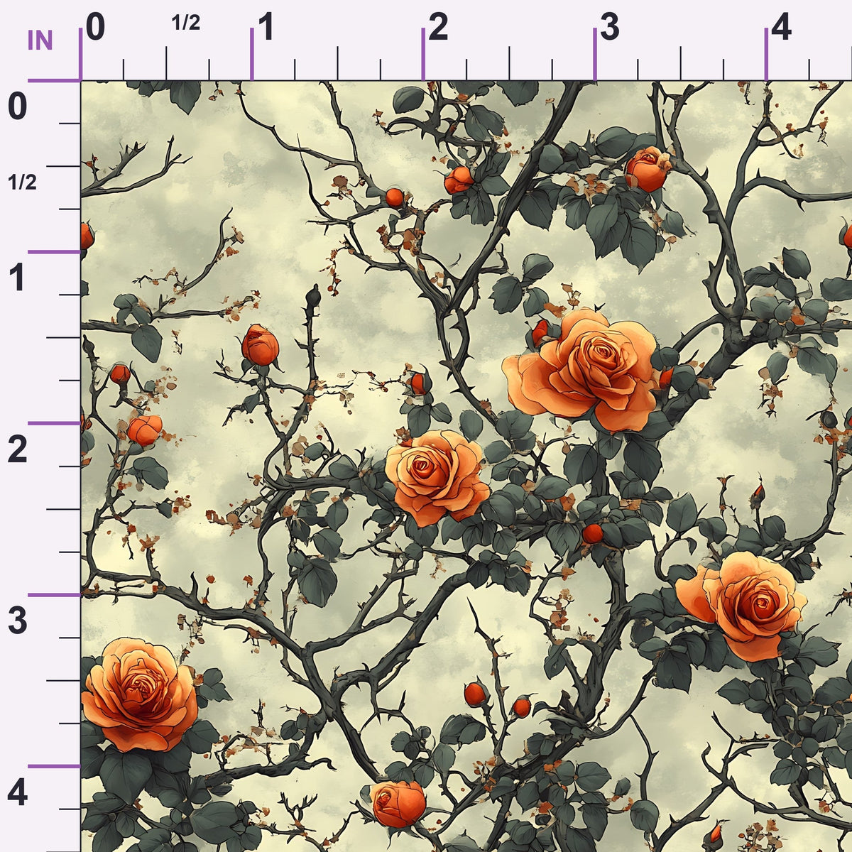 Thorned Roses Pattern 5 Minky Fabric
