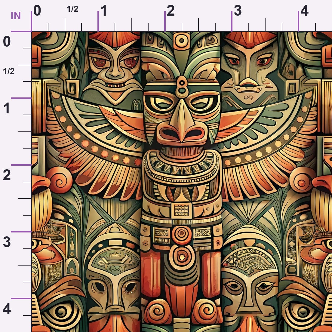 Tiki Guardians Pattern 10 Minky Fabric
